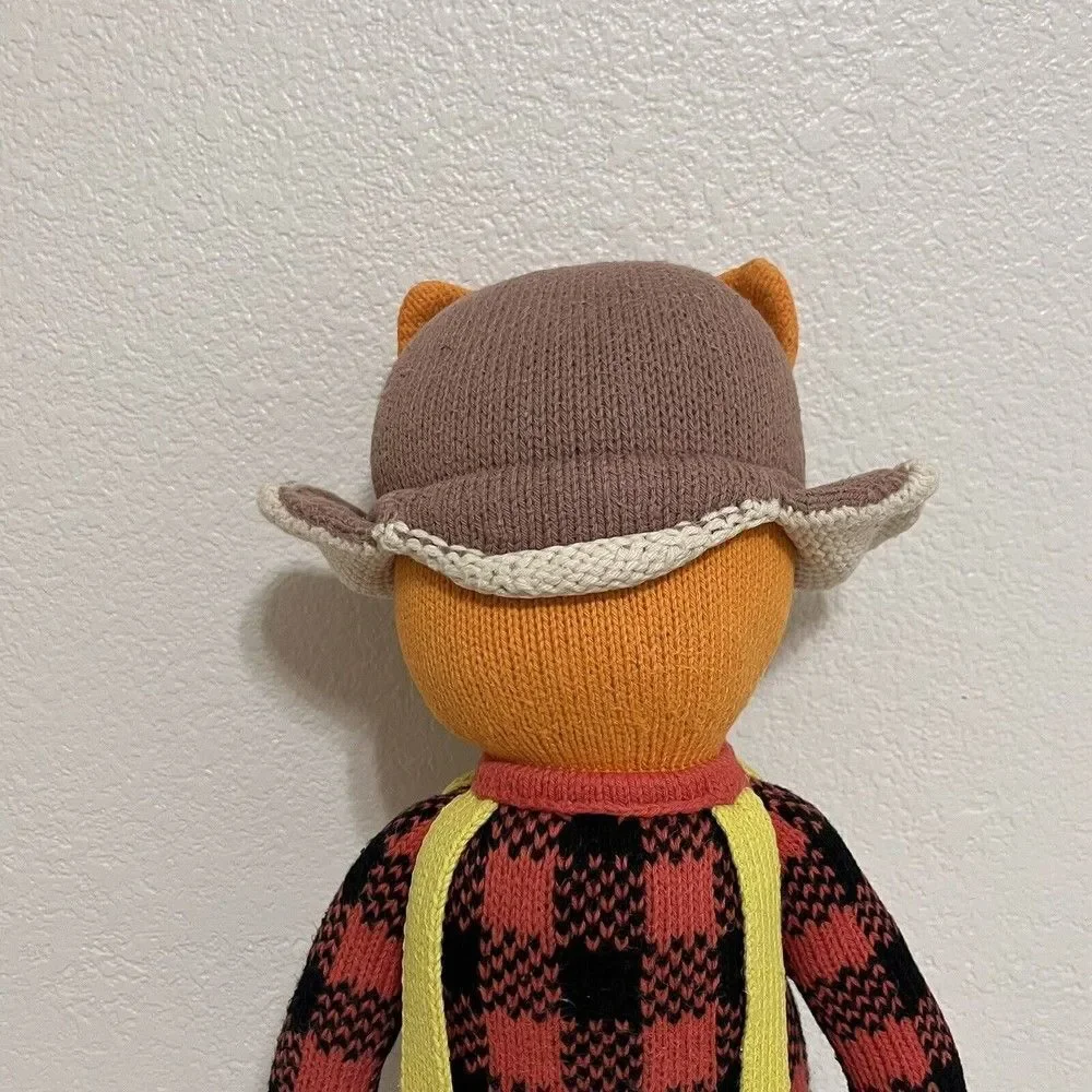 Cuddle + Kind Wyatt the Fox Plush Knit Handmade Doll Stuffed Animal 20